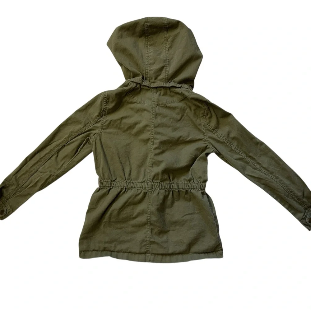 Girl’s Olive Green Jacket with hood and cargo‎ pockets
